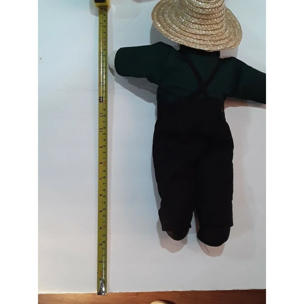 Boy With Hat Faceless Handmade Amish Cloth Dolls Large 16” Fabric Collectible